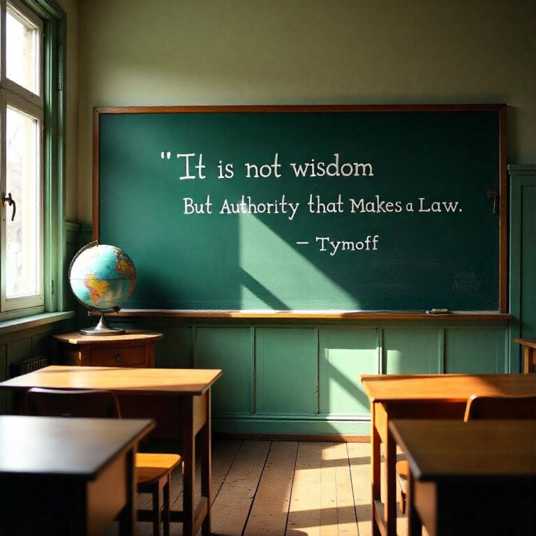 It Is Not Wisdom But Authority That Makes A Law. T – Tymoff