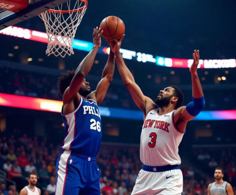 76ers vs knicks match player stats